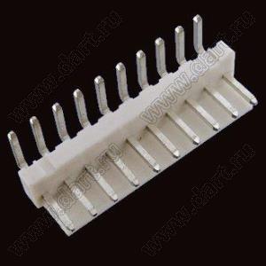 2114R-10 (PWL2-10R, A3962-10AW, MV-396™ Molex 0359781020) вилка угловая на плату, шаг 3,96 мм, 10 контактов; шаг 3,96мм; пластик; 10-конт.