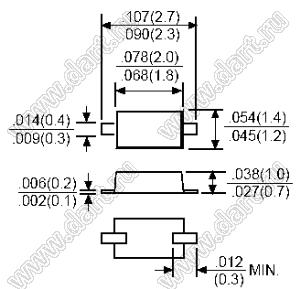 BAT54WS (SOD-323) диод Шоттки SMD; IF(AV)=200мА; VR=30В