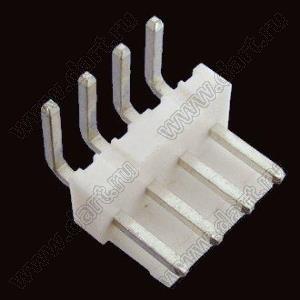 2114R-04 (PWL2-4R, A3962-04AW, MV-396™ Molex 0359780420) вилка угловая на плату; шаг 3,96мм; 4-конт.; пластик