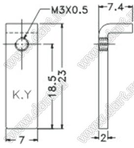 TRK-11 фиксатор транзистора; сталь оцинкованная