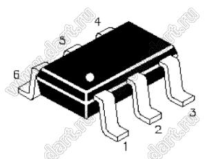 NSVMUN5214DW1T3G (SOT-363) транзистор биполярный цифровой; Двойные NPN; Iк=0,1А; Uкэо=50В; hFE min.=80 (min)