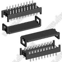 4404B-24 (DP-24) колодка, шаг 2,54x15,24мм, на шлейф с шагом 1,27 мм для монтажа в отверстия платы; 2x12-конт.