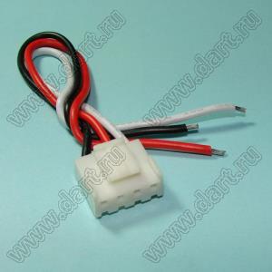 2114H-04-wires-18AWG-RED-BLACK-WHITE-140+5mm сборка кабельная длиной 150 мм с 4-конт. разъемом 3,96 мм