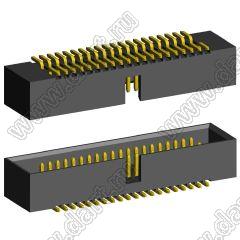 2516SM-026 (BH1.27x2.54-026SMD) вилка закрытая прямая для поверхностного (SMD) монтажа; шаг 1,27x2,54мм; 2x13-конт.