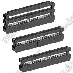 4400-26SR (IDC2-26F, DS1017-26NA2B) розетка IDC, шаг 2,0x2,0мм на плоский кабель (шлейф) с шагом 1,0 мм; 2x13-конт.