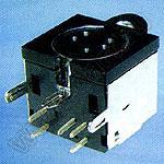 MDC-5-17 гнездо экранированное мини-DIN угловое на плату и корпус, 5 контактов