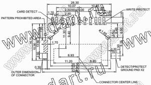 SDR009-A0-3011 держатель SD карты 11 конт