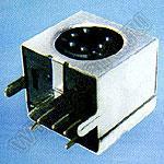 MDC-6-03 гнездо экранированное мини-DIN угловое на плату, 6 контактов