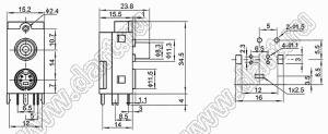 AV-MDC-406 блок гнезда RCA и мини-DIN 4 контакта