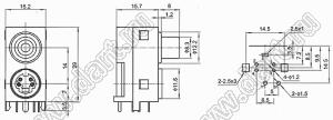 AV-MDC-412 блок гнезда RCA и мини-DIN 4 контакта