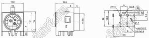 MPC-3-02 гнездо мини-DIN силовое угловое на плату, 3 контакта