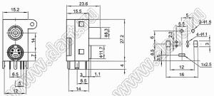 AV-MDC-410 блок гнезда RCA и мини-DIN 4 контакта