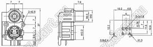 AV-MDC-416 блок гнезда RCA и мини-DIN 4 контакта