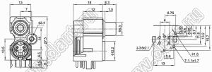 AV-MDC-415 блок гнезда RCA и мини-DIN 4 контакта