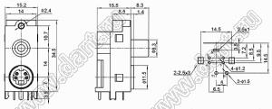 AV-MDC-401B блок гнезда RCA и мини-DIN 4 контакта