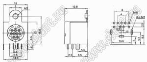 MDC-9-18 гнездо экранированное мини-DIN угловое на плату и корпус, 9 контактов