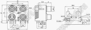 AV-MDC-424 блок 3-х гнезд RCA и мини-DIN 4 контакта