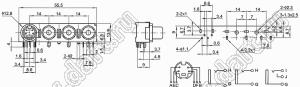 AV-MDC-426 блок 3-х гнезд RCA и мини-DIN 4 контакта