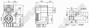 AV-MDC-417 блок гнезда RCA и мини-DIN 4 контакта