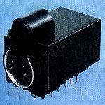 MDCK-4-12 гнездо мини-DIN угловое на плату и корпус, 4 контакта с переключателем