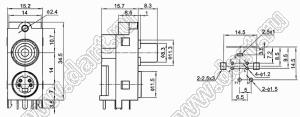 AV-MDC-401C блок гнезда RCA и мини-DIN 4 контакта