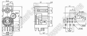 3.5-MDC-430 блок гнезда 3,5мм и мини-DIN 4 контакта