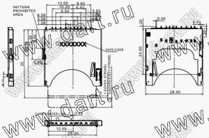 SDC009-A0-2274 держатель SD карты 11 конт в поддоне