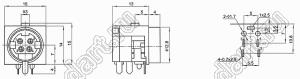 MPC-4-01 гнездо мини-DIN силовое угловое на плату, 4 контакта