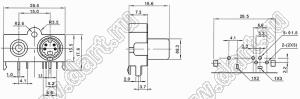 AV-MDC-418 блок гнезда RCA и мини-DIN 4 контакта