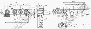 AV-MDC-420 блок 3-х гнезд RCA и мини-DIN 4 контакта