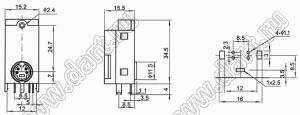 x-MDC-401 блок гнезда мини-DIN 4 контакта