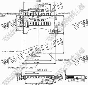 SDR009-A0-3011 держатель SD карты 11 конт