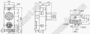 AV-MDC-801 блок гнезда RCA и мини-DIN 8 контактов