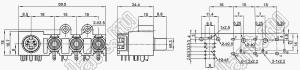 AV-MDCK-422 блок 3-х гнезд RCA и мини-DIN 4 контакта с переключателем