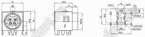 MPC-4-03 гнездо мини-DIN силовое угловое на плату, 4 контакта