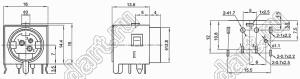 MPC-3-03 гнездо мини-DIN силовое угловое на плату, 3 контакта