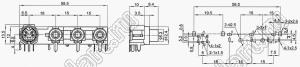 AV-MDC-421 блок 3-х гнезд RCA и мини-DIN 4 контакта