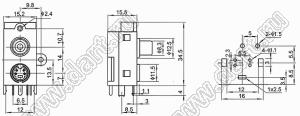 AV-MDC-413 блок гнезда RCA и мини-DIN 4 контакта