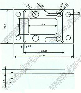 P20CR143 светодиод мощный 20W прямоугольный; красный 620-630нм; 500-700лм; 110град