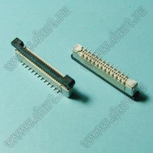 1226-24-01B розетка SMD для плоского шлейфа (FPC); P=0,5мм; вертикальный вход; 24-конт.
