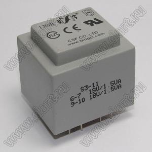 S3-11 трансформатор 220V 50Гц/2x18V; 1,5VA