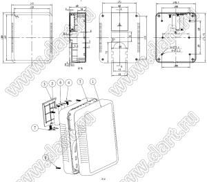 Case 19-64A корпус настенный 180x145x60 мм; пластик ABS