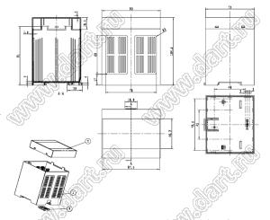 Case 23-110C корпус на DIN-рейку 75x90x105 мм; пластик ABS