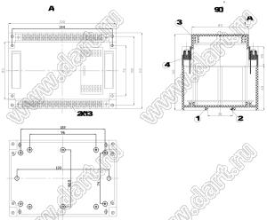 Case 22-10 промышленный управляющий корпус (комплект с двумя клеммными колодками) 155x110x110 мм