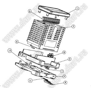 Case 22-90A промышленный управляющий корпус (комплект с двумя клеммными колодками) 142x117x137 мм