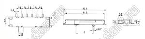 MSK-13C03 (MSK-02G) переключатель движковый прямой 1P3T миниатюрный для поверхностного монтажа