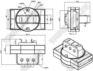 Case 23-74 корпус на DIN-рейку 72x101.4x73.8 мм