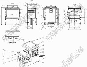 Case 11-103T корпус пластиковый влагозащищенный 218x184x126 мм с прозрачной крышкой