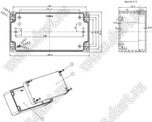 Case 11-89T корпус пластиковый влагозащищенный 161x81x56 мм с прозрачной крышкой