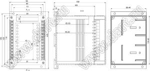 Case 22-57 промышленный управляющий корпус (комплект с двумя клеммными колодками) 145x90x130 мм